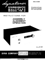 Dynaco FM-3 - Owners Manual
